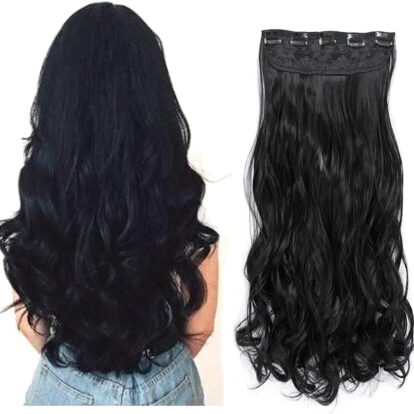 Five Clip Curly Hair Extensions 28 Inch Long (ফাইভ ক্লিপ হেয়ার এক্সটেনশন কোঁকড়া চুল 28 ইঞ্চি লম্বা)