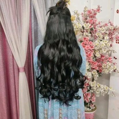 Five Clip Curly Hair Extensions 28 Inch Long (ফাইভ ক্লিপ হেয়ার এক্সটেনশন কোঁকড়া চুল 28 ইঞ্চি লম্বা)